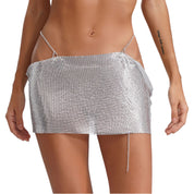 Leia Low Waist Metal Mesh Micro Skirt