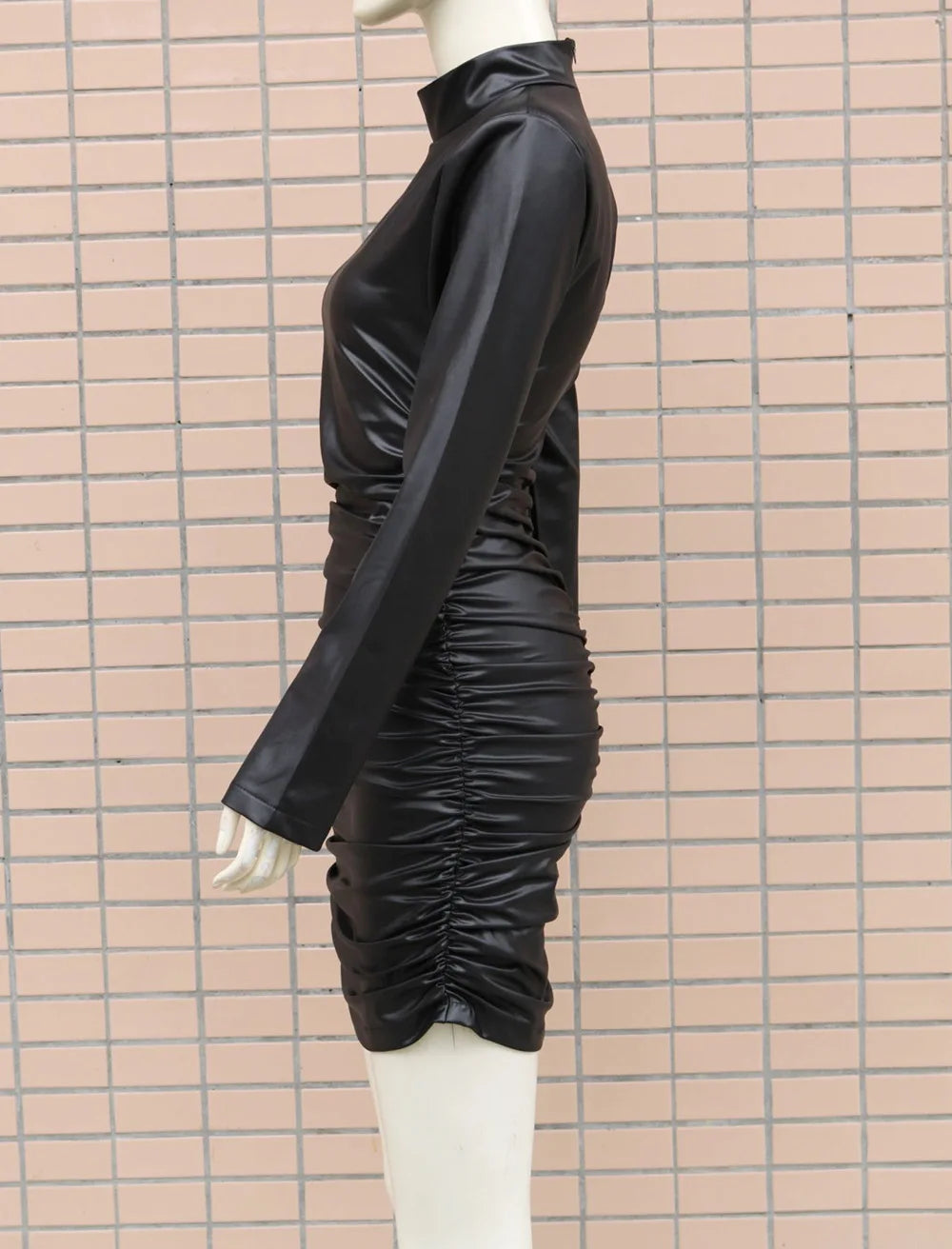 Faux Eva Leather Bodycon Dress