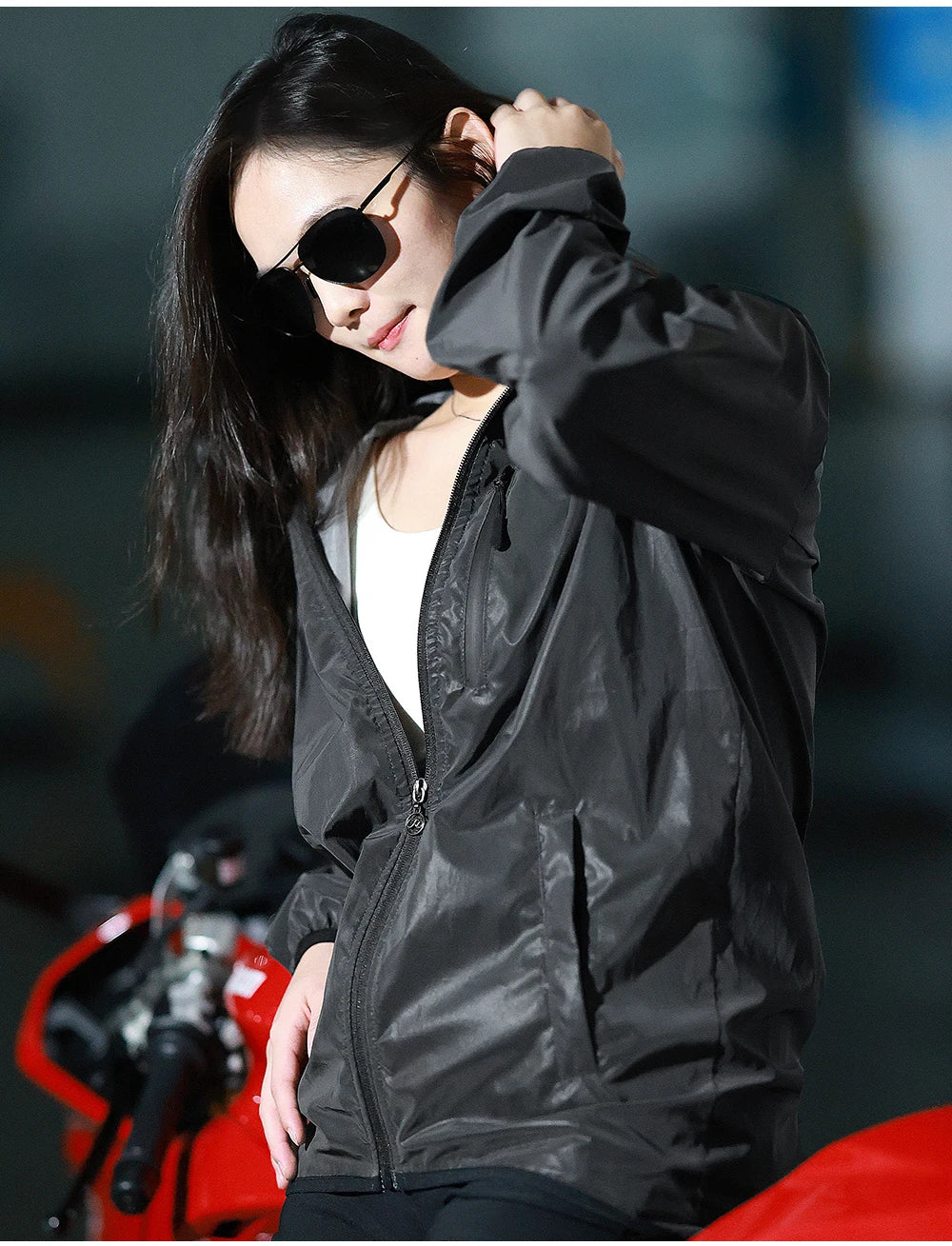 Low Key Holographic Reflective Water Resistant Motorcycle Windbreaker Jacket