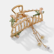 Kwan Yin Imitation Pearl Flower Decor Charm Hair Claws Claw Clip Hair Accessory