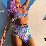 Siren Iridescent Mini Skirt Coverup