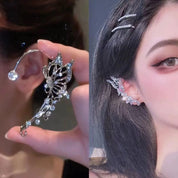 Elvish Butterfly Zircon Crystal Ear Cuff