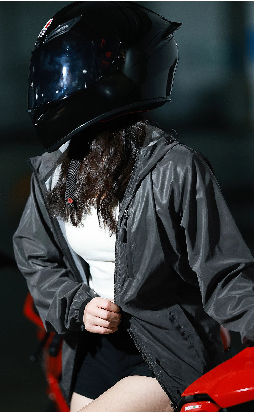Low Key Holographic Reflective Water Resistant Motorcycle Windbreaker Jacket