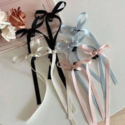 Prima Ballerina 2Pcs Long Tassel Bow Ribbon Hair Clips Accessories