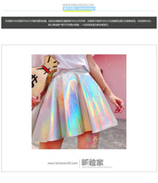 Rainbow Holographic Pleated Mini Skirt | Twilight Kisses