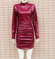 Faux Eva Leather Bodycon Dress