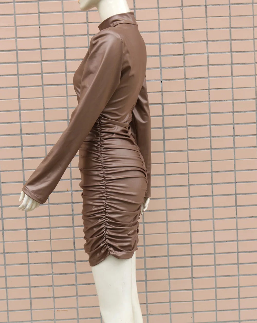 Faux Eva Leather Bodycon Dress