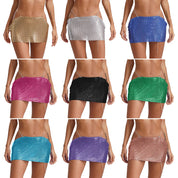 Leia Low Waist Metal Mesh Micro Skirt