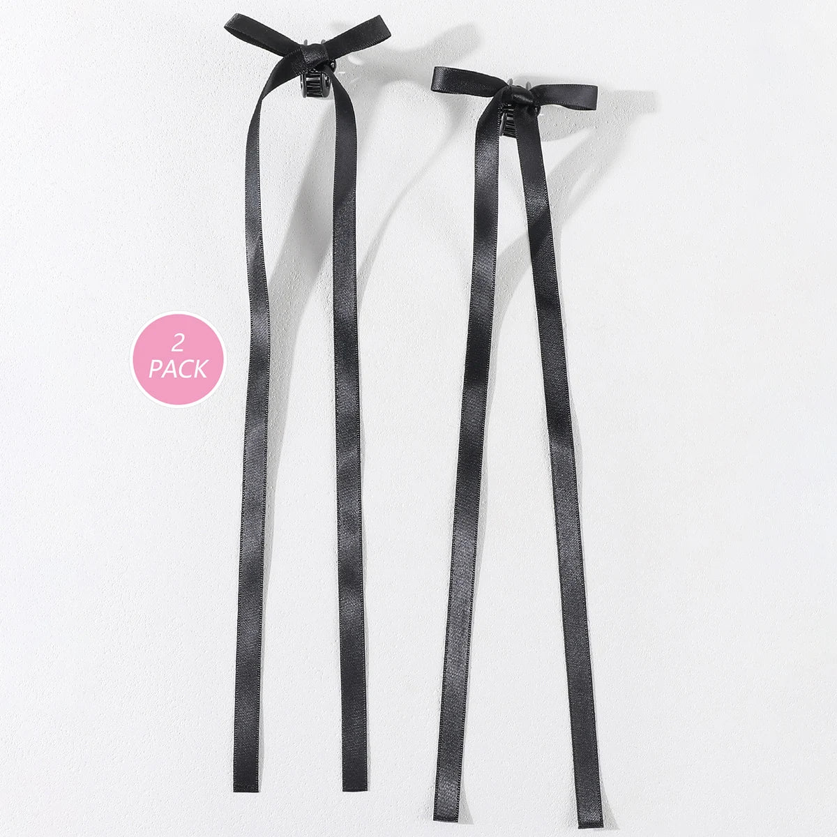 Prima Ballerina 2Pcs Long Tassel Bow Ribbon Hair Clips Accessories