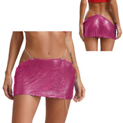 Leia Low Waist Metal Mesh Micro Skirt