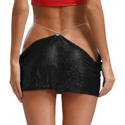 Leia Low Waist Metal Mesh Micro Skirt