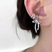 Ballet Ribbon Bow-Knot Ear Cuff Pair