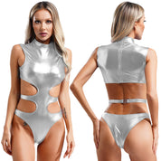 Andromeda Metallic Cutout Bodysuit