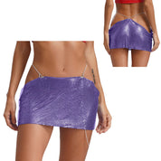 Leia Low Waist Metal Mesh Micro Skirt