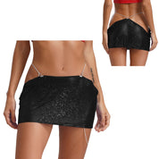 Leia Low Waist Metal Mesh Micro Skirt