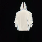Utilitarian Holographic Reflective Hooded Jacket