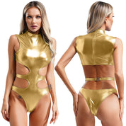 Andromeda Metallic Cutout Bodysuit