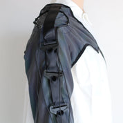 Low Key Asymmetric Design Reflective One Shoulder Sleeve