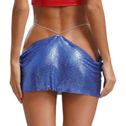 Leia Low Waist Metal Mesh Micro Skirt