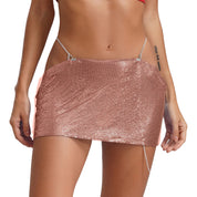 Leia Low Waist Metal Mesh Micro Skirt