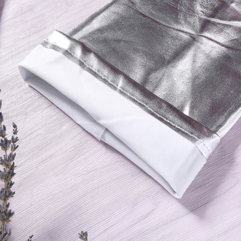 Metallic Over The Knee Faux Leather Socks