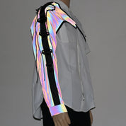 Low Key Asymmetric Design Reflective One Shoulder Sleeve