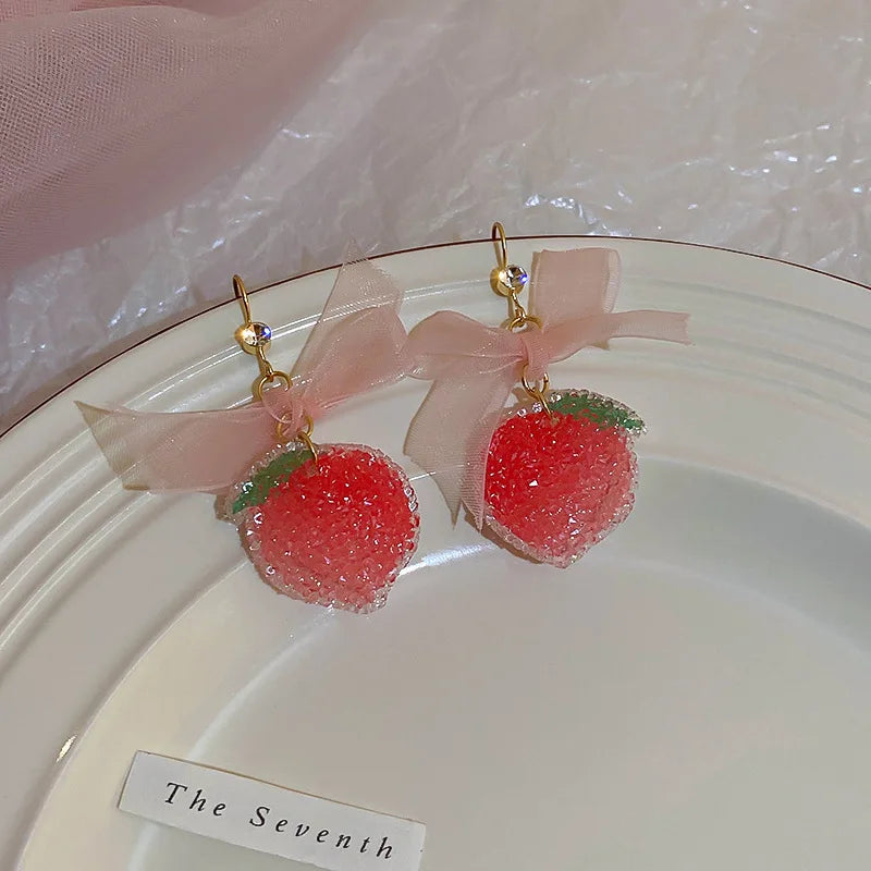 Fruitilicious Cherry Strawberry Earrings