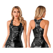 Cosmic Metallic Racer Back Slim Fit Wet Look Tank Top