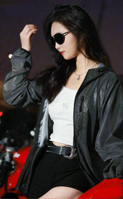 Low Key Holographic Reflective Water Resistant Motorcycle Windbreaker Jacket