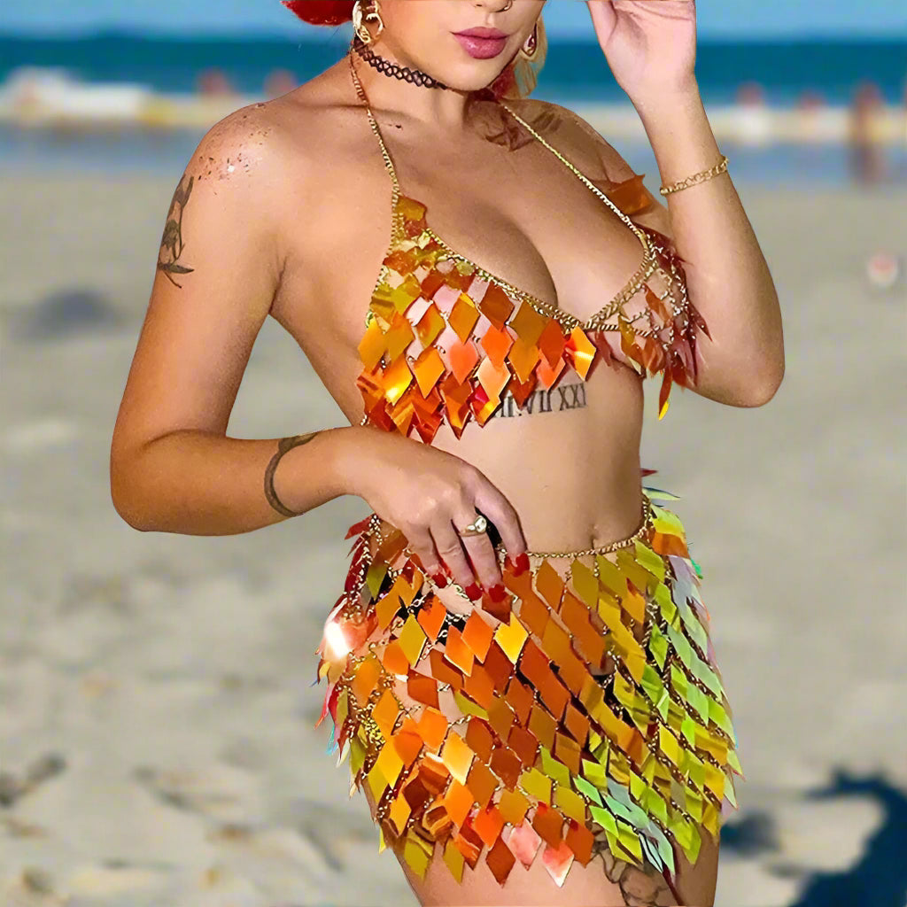 Siren Iridescent Mini Skirt Coverup | Twilight Kisses