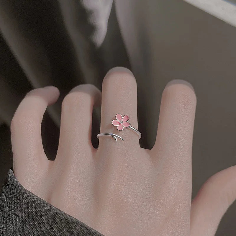Luxury Zircon Flower Adjustable Wrap Rings