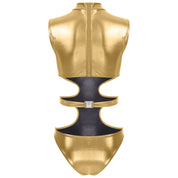 Andromeda Metallic Cutout Bodysuit