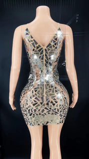 Mirror Mirror Faux Glass Mini Dress