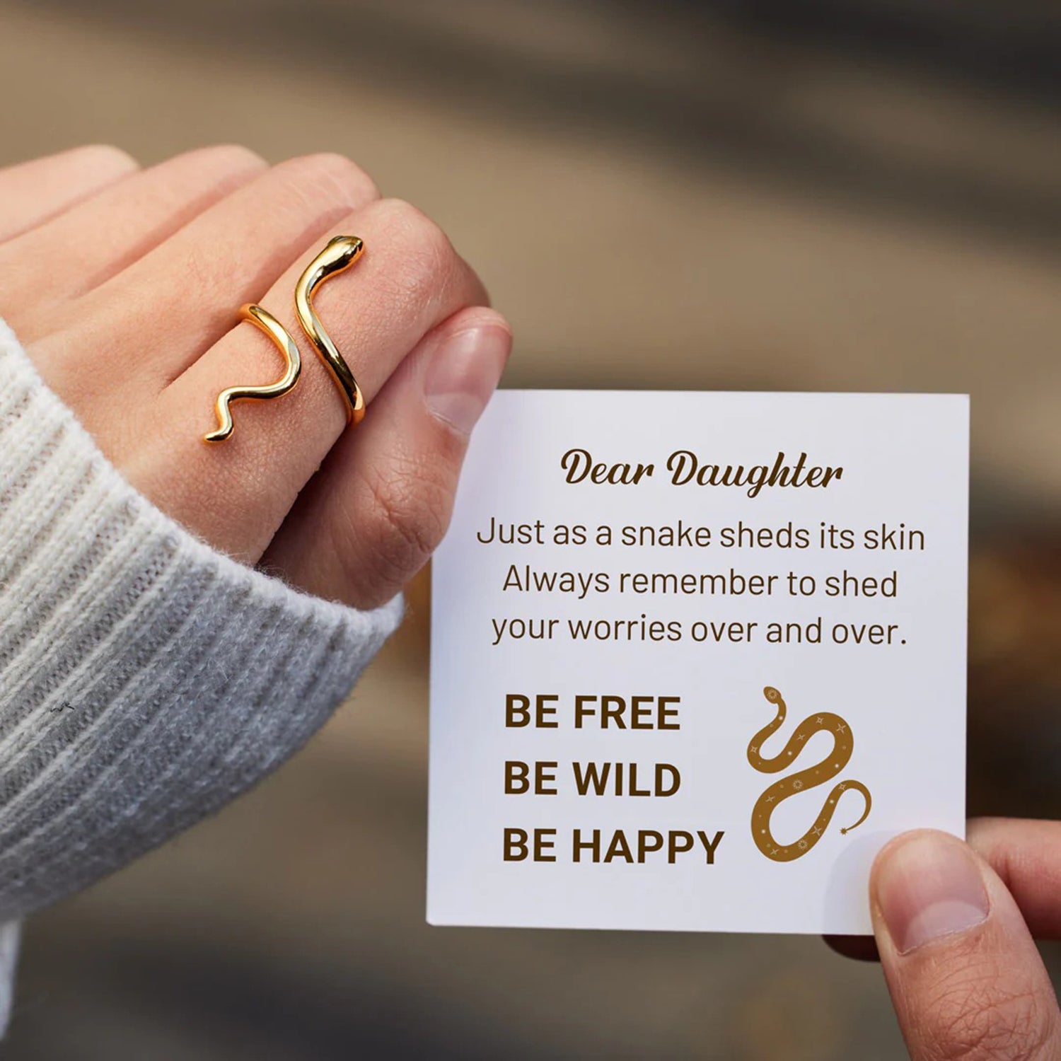 18K Gold-Plated Year of the Snake Bypass Ring