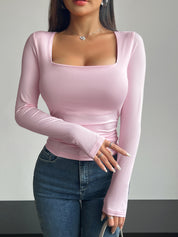 Cosmo Square Neck Long Sleeve Shirt
