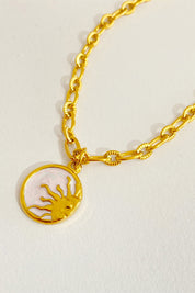 Heavenly Sun or Moon 18K gold-plated Necklace