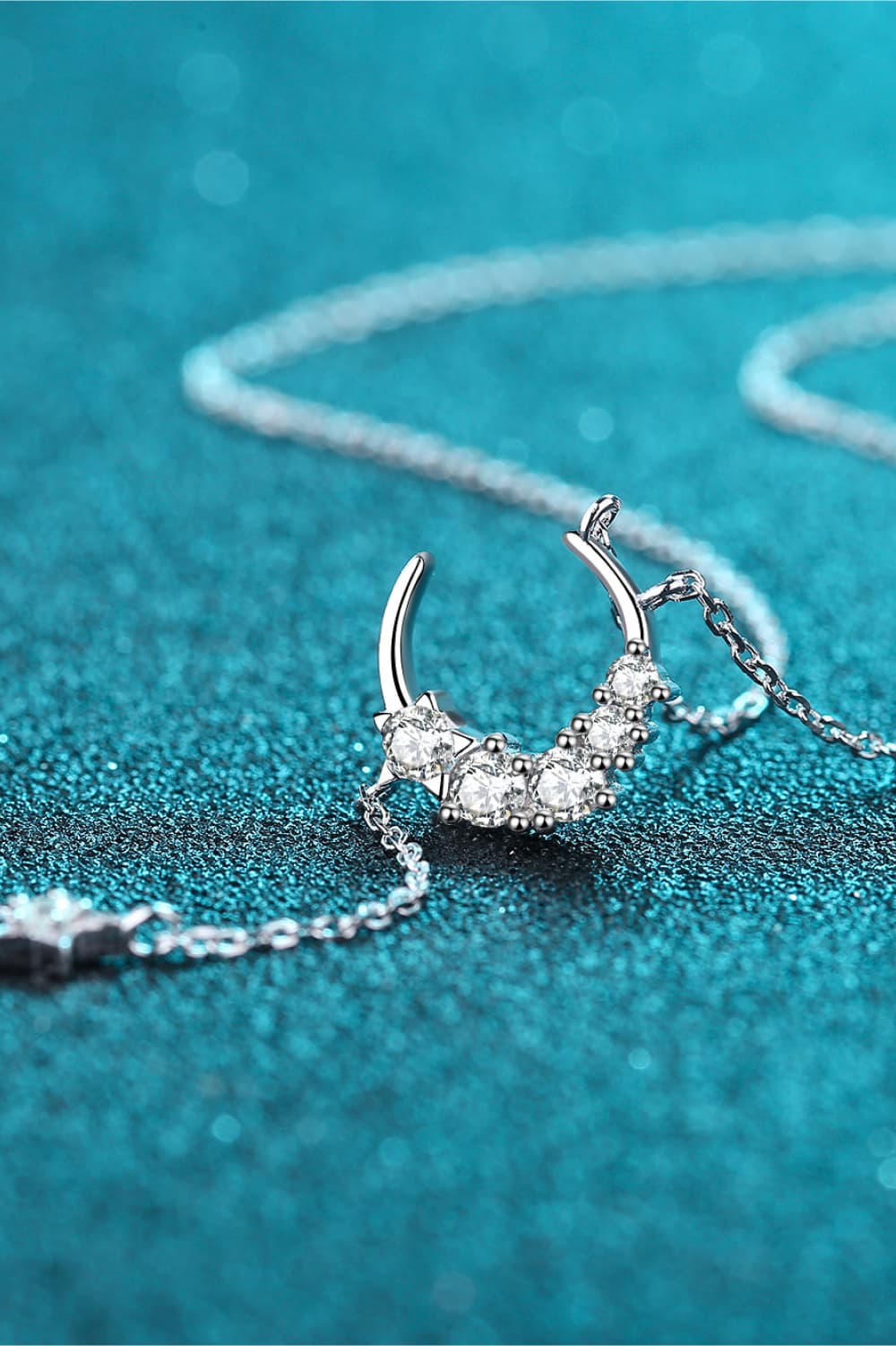 Make a Wish Star & Moon Moissanite Necklace