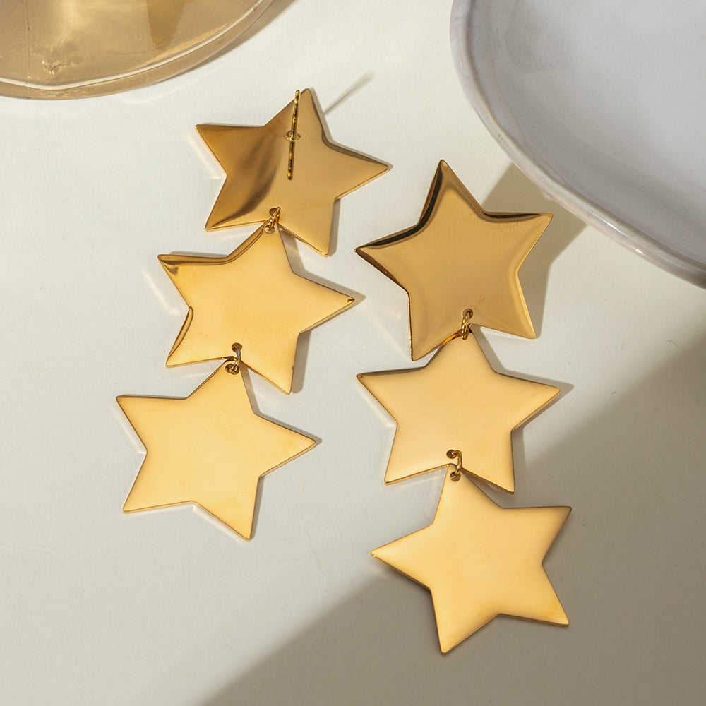18K Gold-Plated Star Earrings