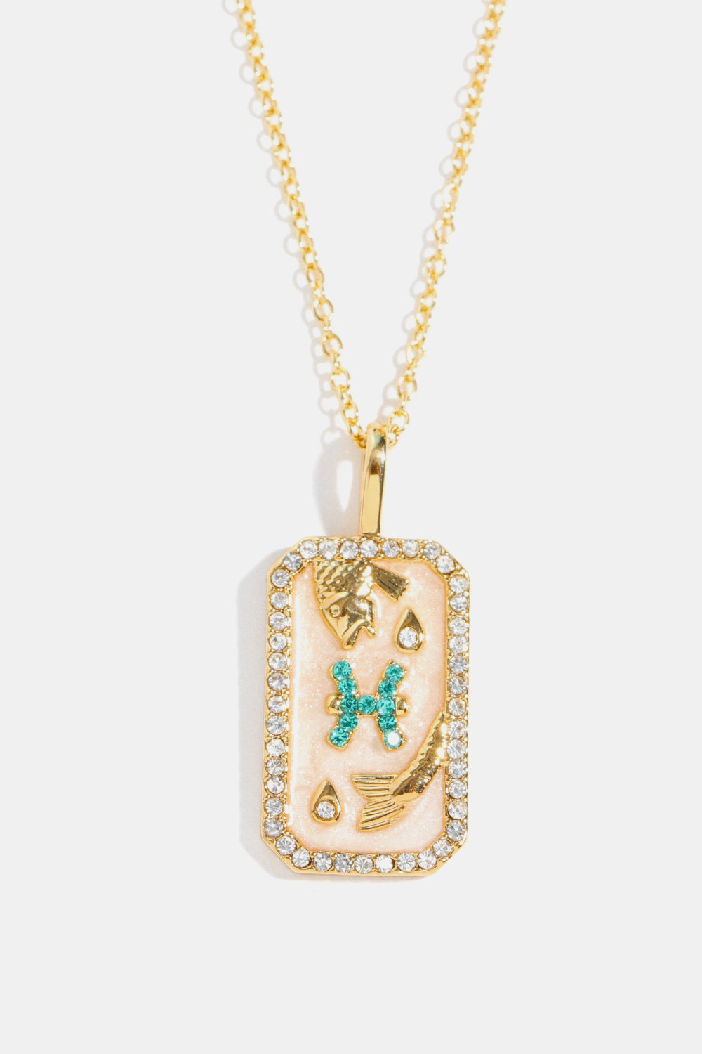 Rhinestone Zodiac Constellation Pendant Copper Necklace