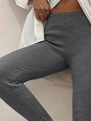 Throwback Ribbed Mid Waist Leggings
