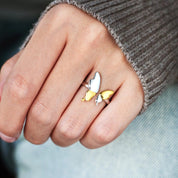 Delicate Balance Butterfly 925 Sterling Silver Ring
