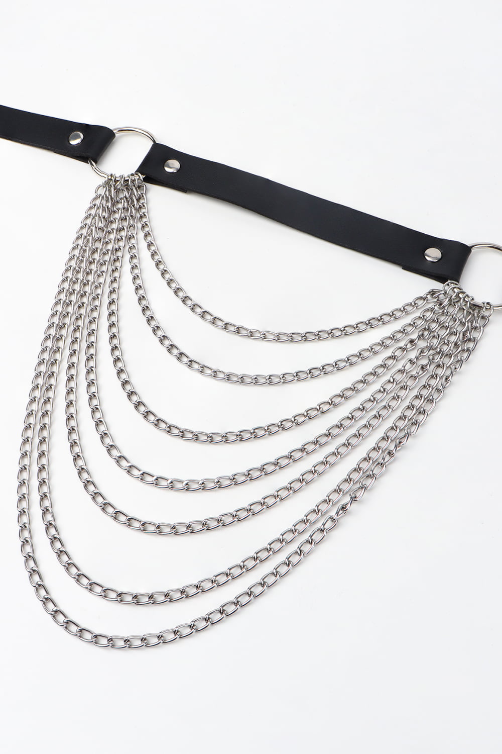 Nikki Faux Leather Muti-Strand Chain Belt