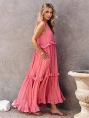 Stevie Tiered Maxi Dress with Pockets