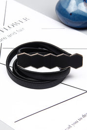 Geometric Stretch Metal Skinny Belt