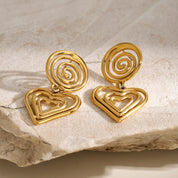 Wire Wrap Heart Earrings