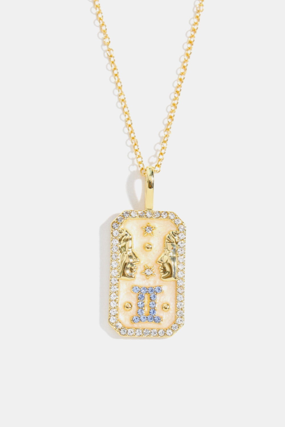 Rhinestone Zodiac Constellation Pendant Copper Necklace