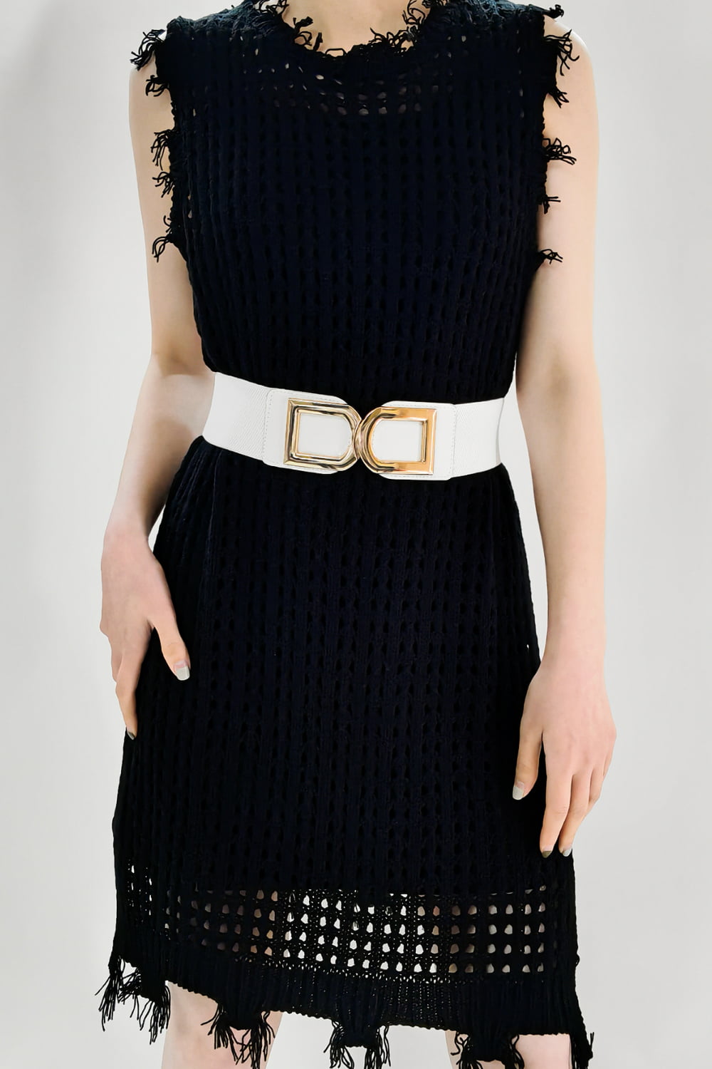 Double D Buckle Faux Leather Belt