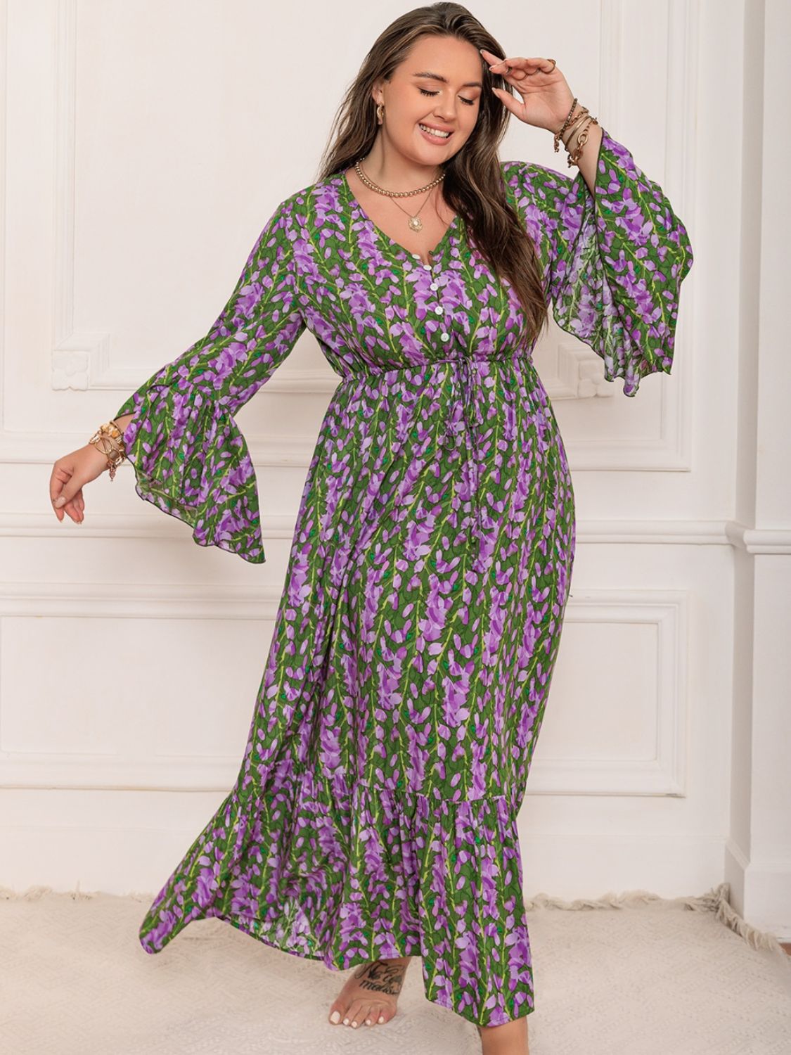 Newport Flared Sleeve Maxi Dress