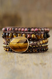 Protected with Love Natural Tiger's Eye Layered Bracelet