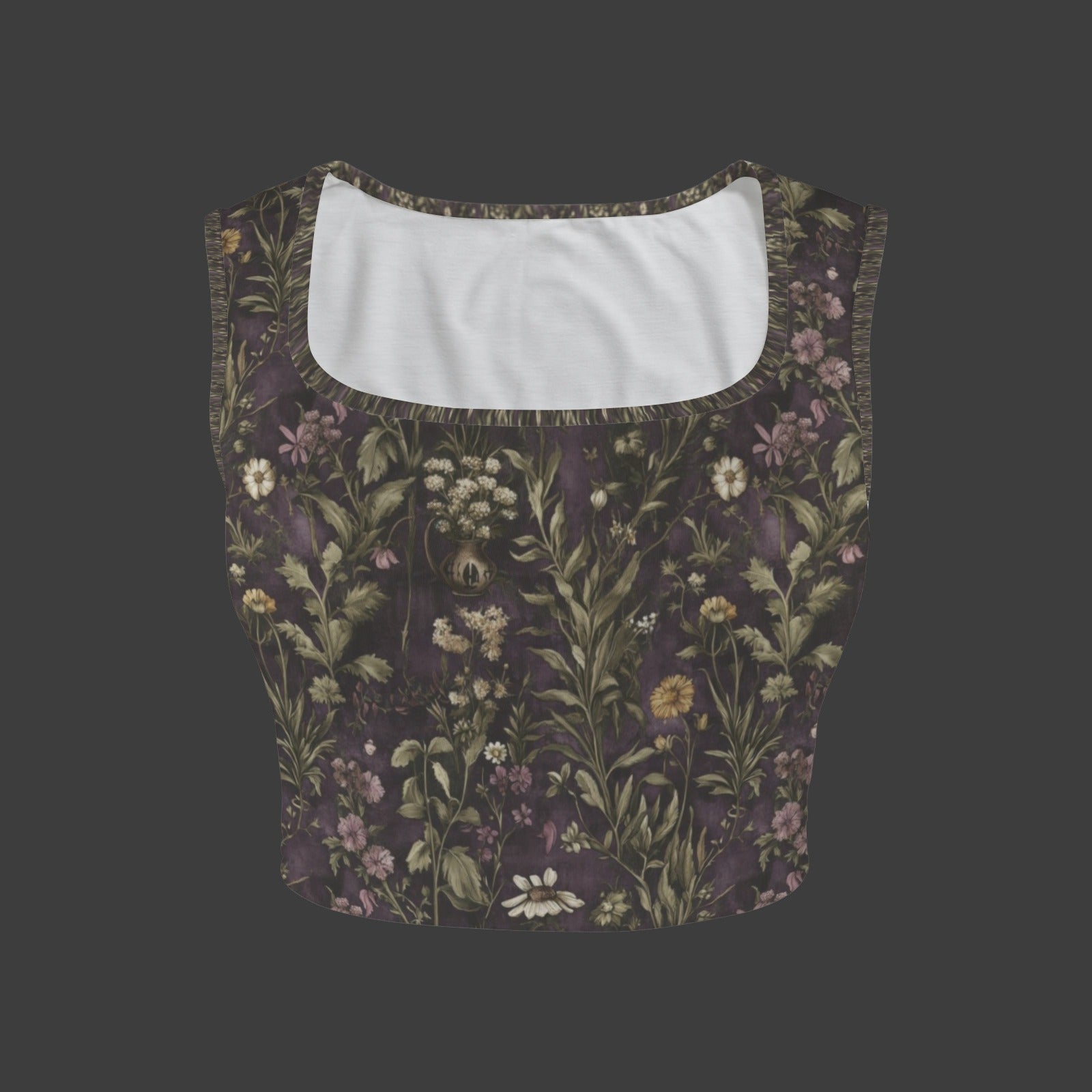TK Exclusive Printed Square Neck Crop Tank Top | Twilight Kisses